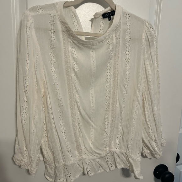 1. State Women's Ivory Lace Blouse - Picture 1 of 3